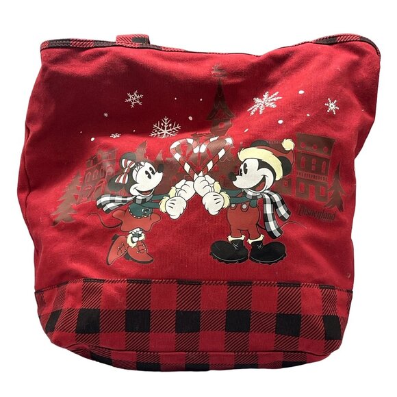 Disney Parks Mickey & Minnie Holiday Tote - Picture 1 of 12